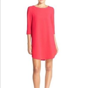 BB Dakota 3/4 sleeve bright rose coral shift dress XS
